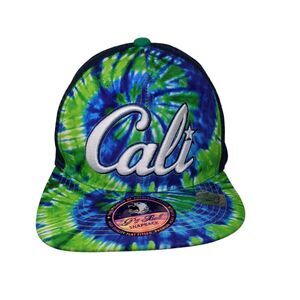 Cali Snapback Mesh Back Trucker Hat Multi One Size Tie Dye Pit Bull